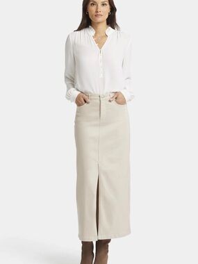 NYDJ Beige Mid-Rise Skirt with Back Pocket
